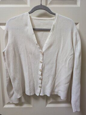 White ribbed cardigan
